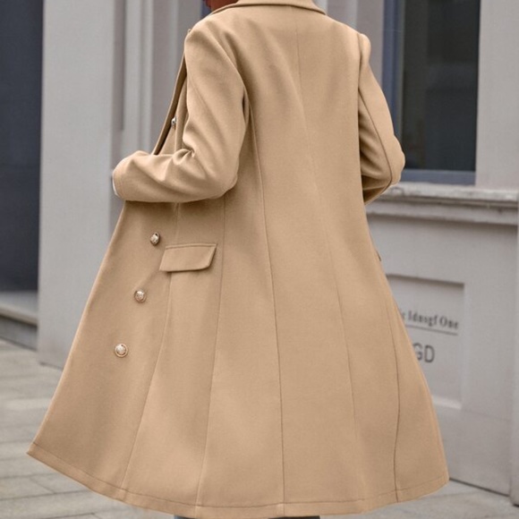 Classic Solid Double Button Minimalist Jacket Coat - Picture 11 of 12